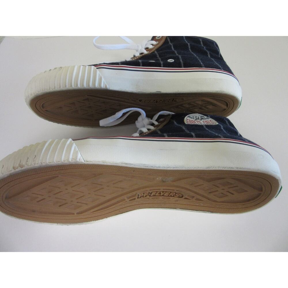 PF Flyers Ebbets Field Navy Blue Pinstripe Flannel 11 Retro High Top Sneakers - Picture 9 of 10